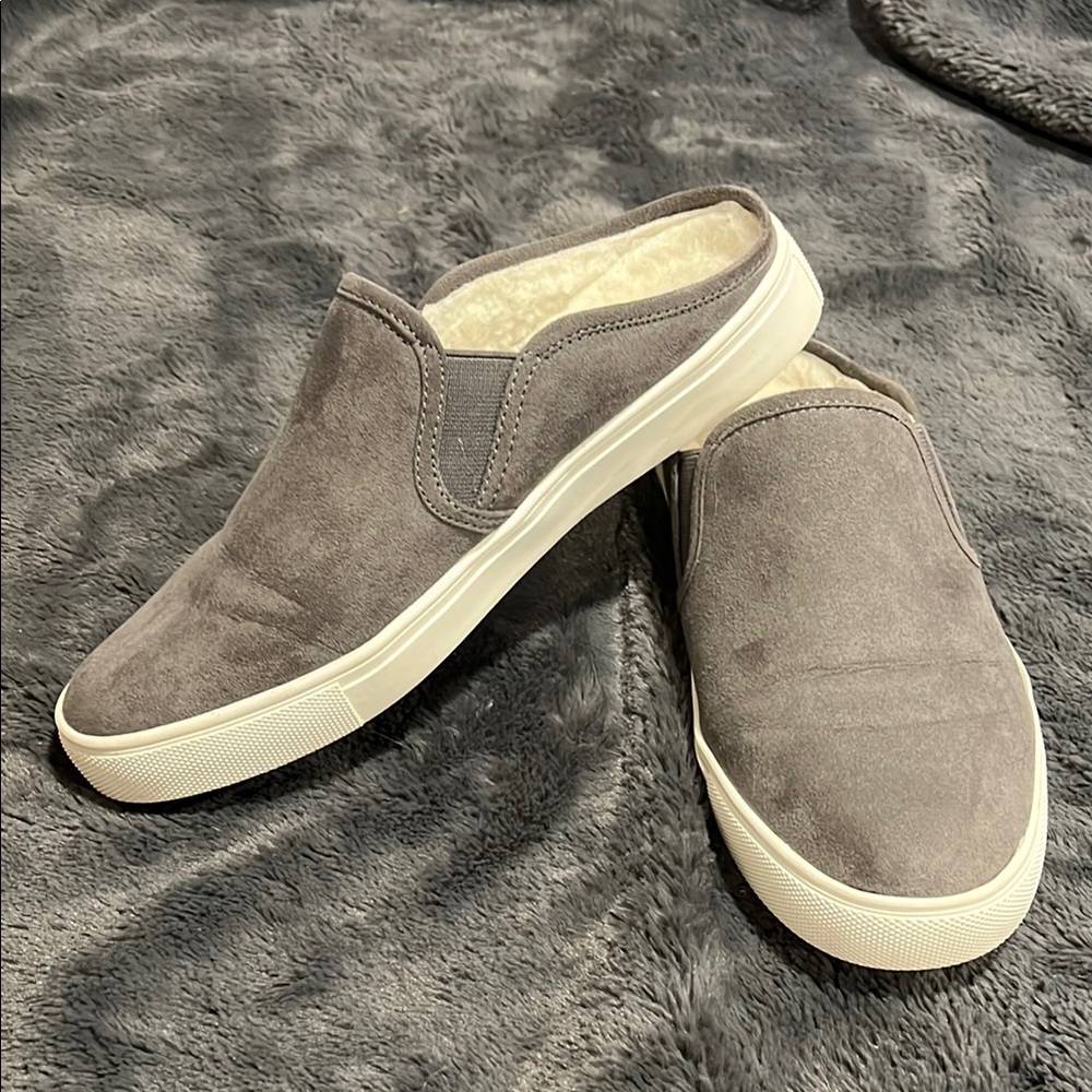 Steve Madden Gray Suede Slip-On Shoes